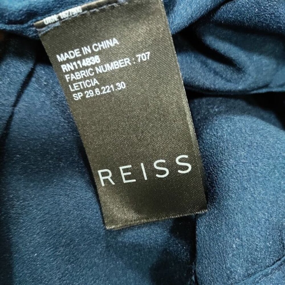 Reiss Navy Blue Fully Lined One Shoulder Lace Sheath Mini Dress Size 10 - Picture 6 of 12